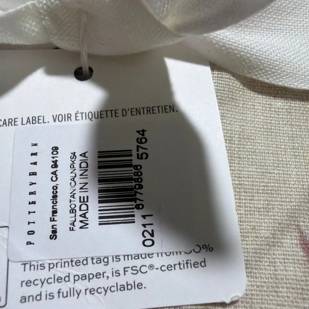 Potterybarn Fall Botanical Cotton Napkins 20